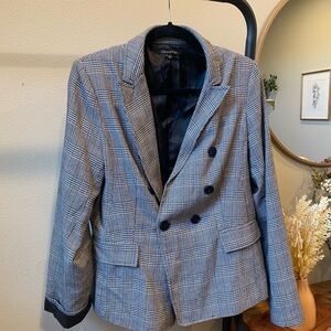 Classic Gray Plaid Blazer